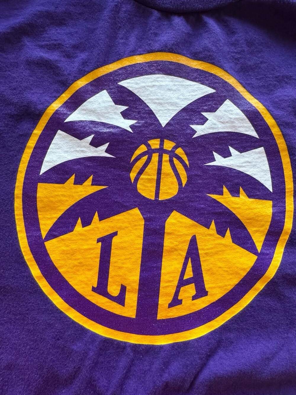 Los Angeles Sparks LA Palm Tree Basketball T-Shirt Purple XL Fanatics WNBA